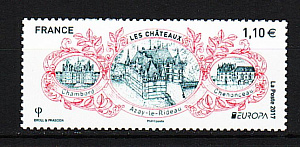 Франция, 2017, Европа, Дворцы, Замки, 1 марка